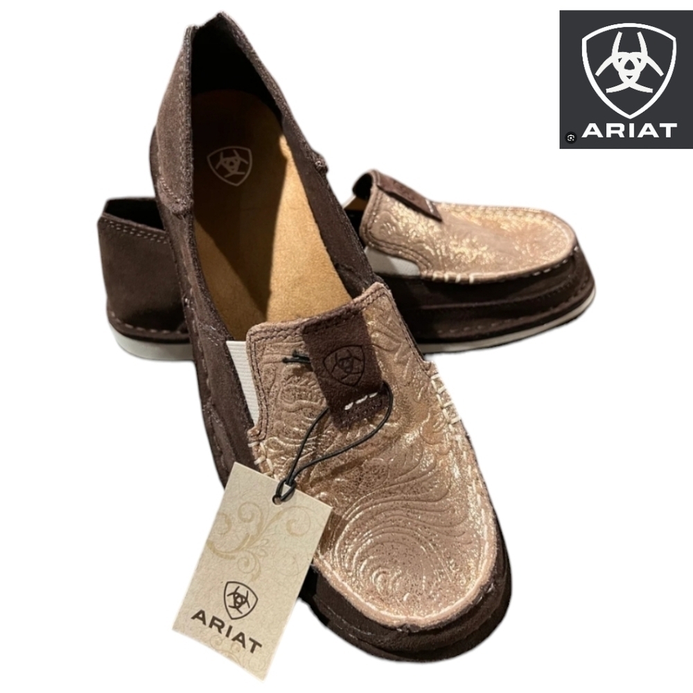 ARIAT Cruisers - Aztec Suede/Metallic Copper Floral Women's Size 8 New with Tags - Picture 4 of 5